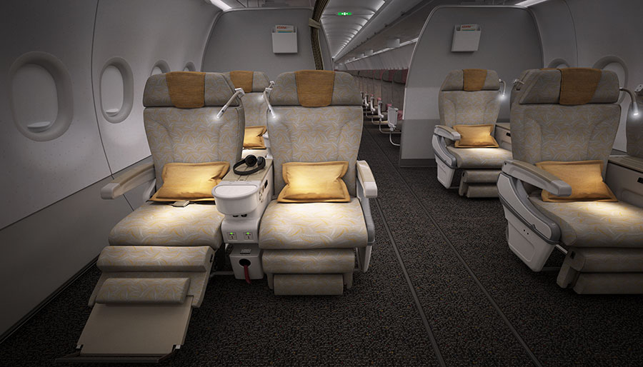 Asiana Airlines A321neo cabin